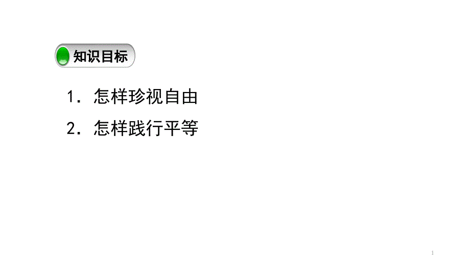 人教版道德和法治八年级下册第七课第二框自由平等的追求课件_第1页