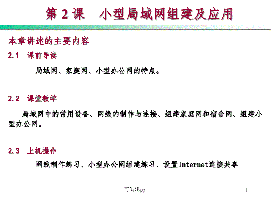 小型局域网组建及应用课件_第1页