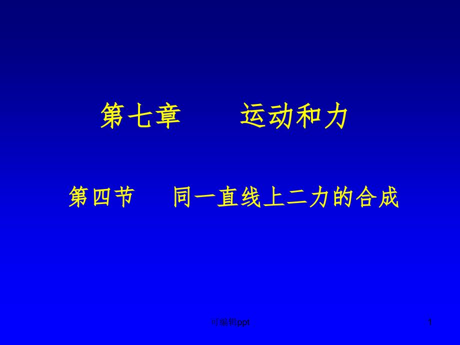 同一直线上二力的合成课件_第1页