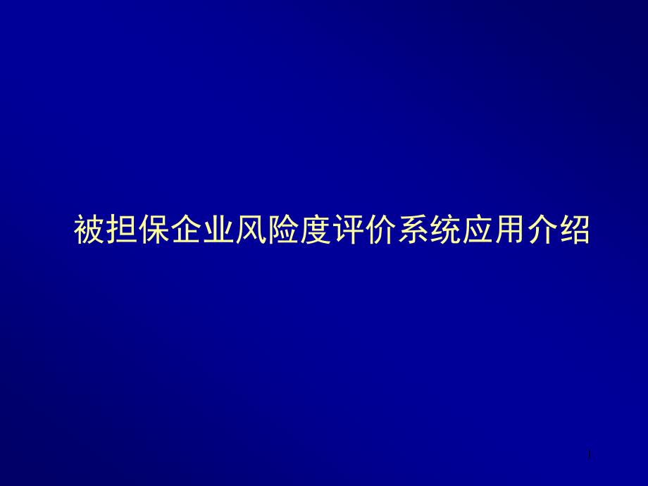 被担保企业风险度评价系统应用课件_第1页