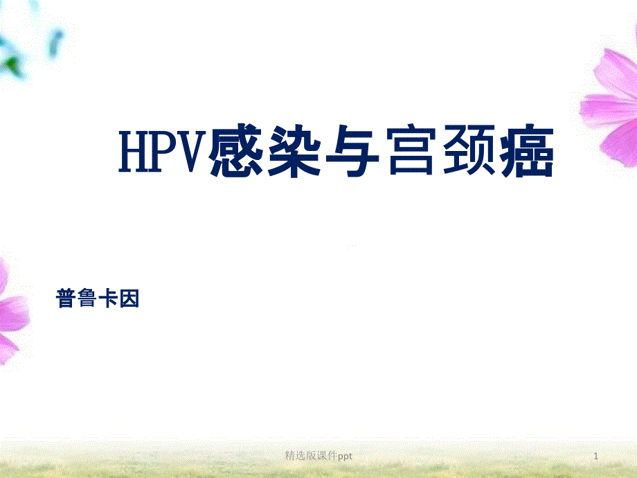 HPV感染与宫颈癌课件_第1页