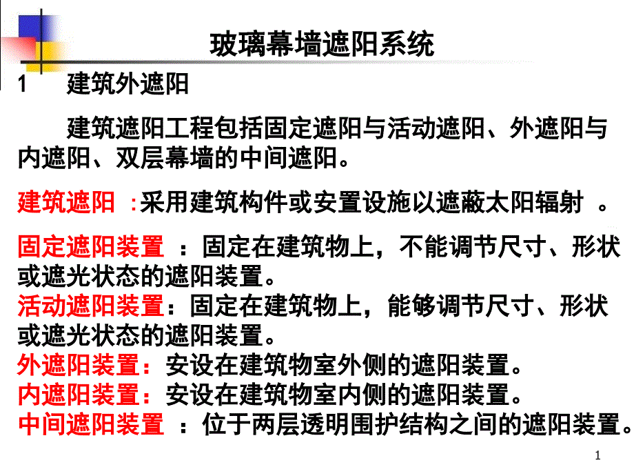 玻璃幕墙遮阳系统课件_第1页