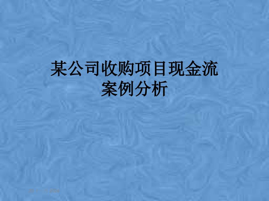 某公司收购项目现金流案例分析课件_第1页