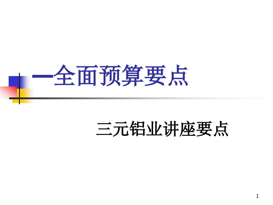 全面预算管理要点课件_第1页