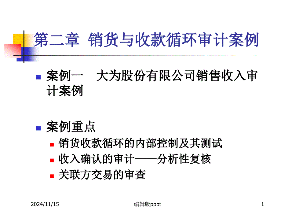 第二章销货与收款循环审计案例课件_第1页