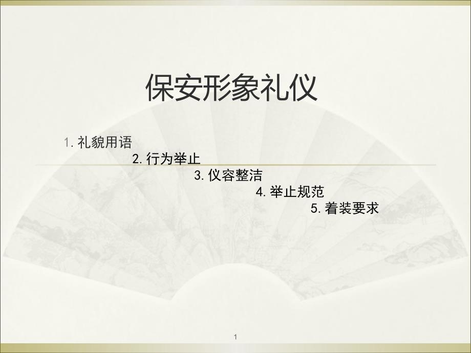 保安形象礼仪培训PPT幻灯片课件_第1页