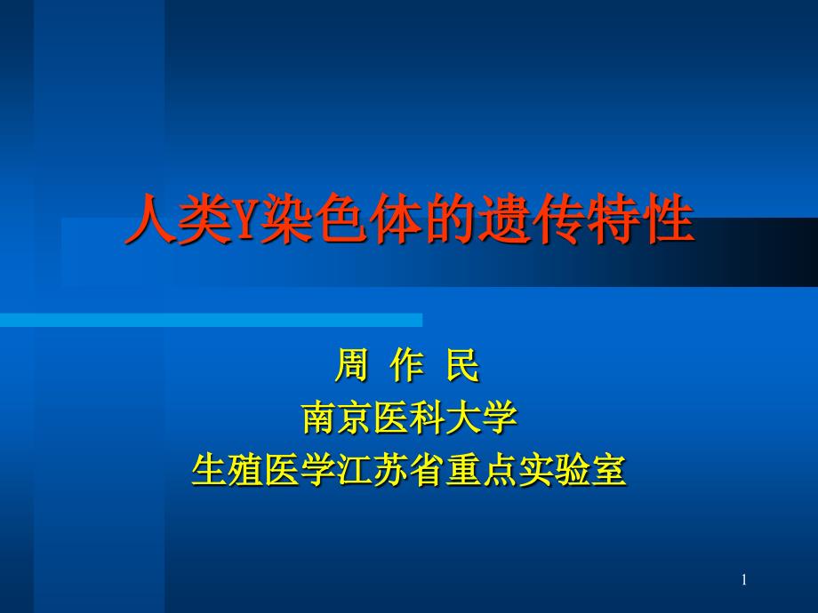 人类Y染色体的遗传特性课件_第1页