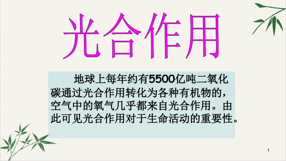 浙教版八级科学下光合作用教学课件_第1页