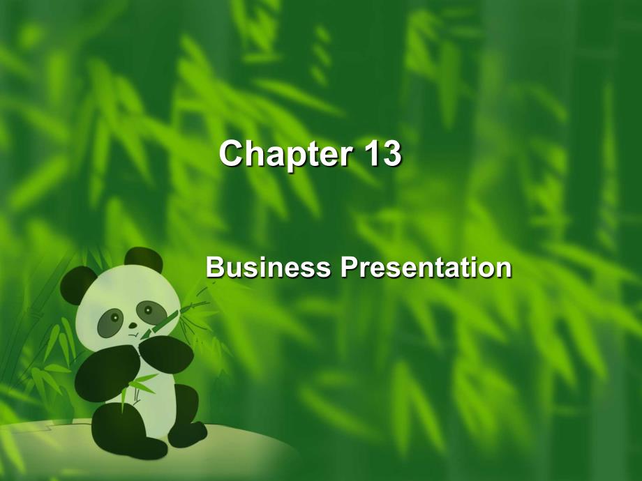 国际商务英语Chapter 13 Business Presentation_第1页