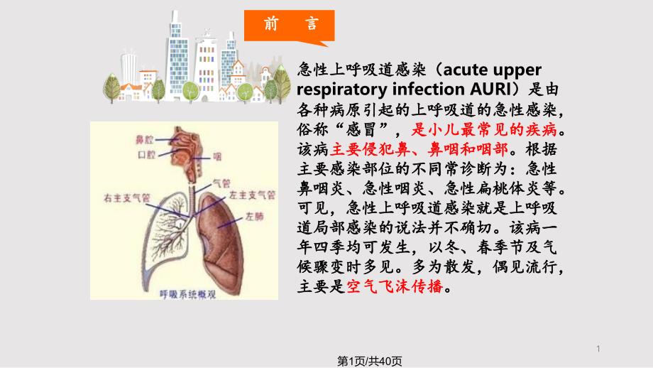 急性上呼吸道感染专科学习课件_第1页