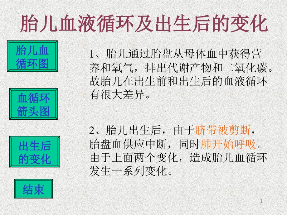 胎儿血液循环图医学ppt课件_第1页