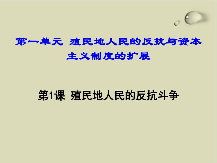 殖民地人民的反抗斗争ppt完美版课件_第1页