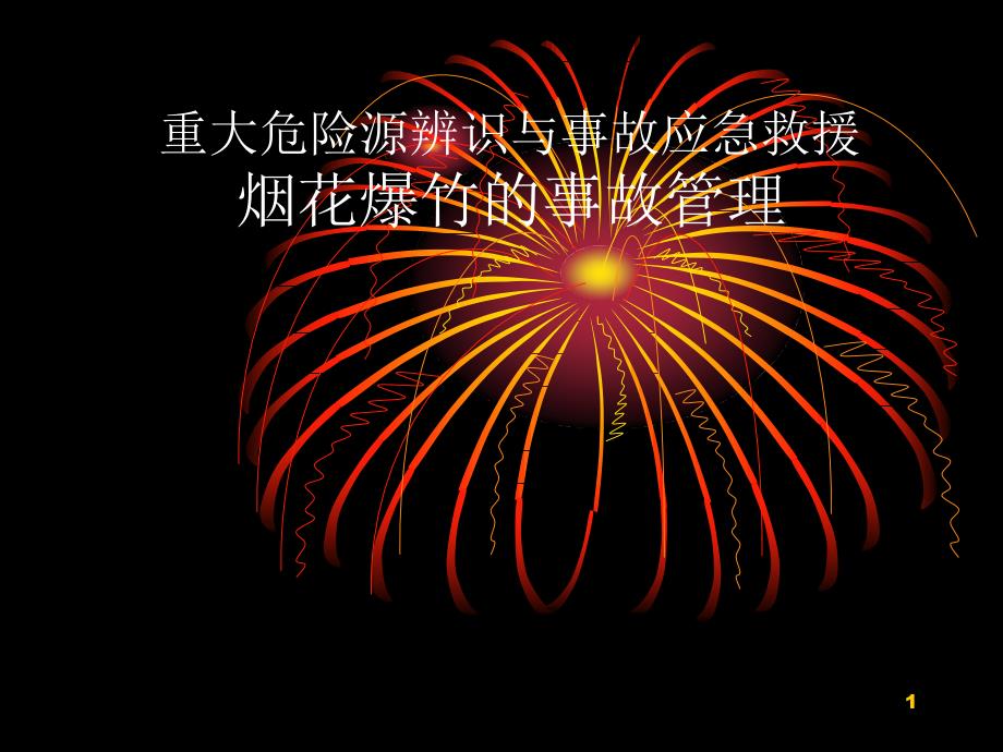 重大危险源辨识与事故应急救援烟花爆竹的事故管理课件_第1页