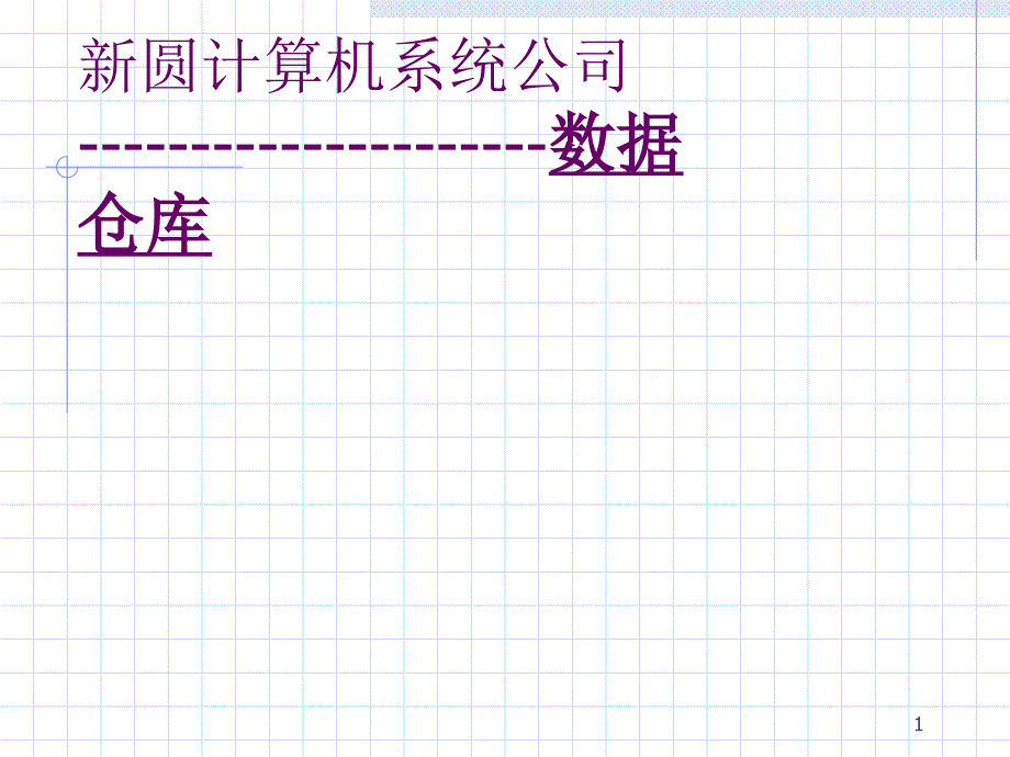 新圆计算机系统公司-数据仓库课件_第1页