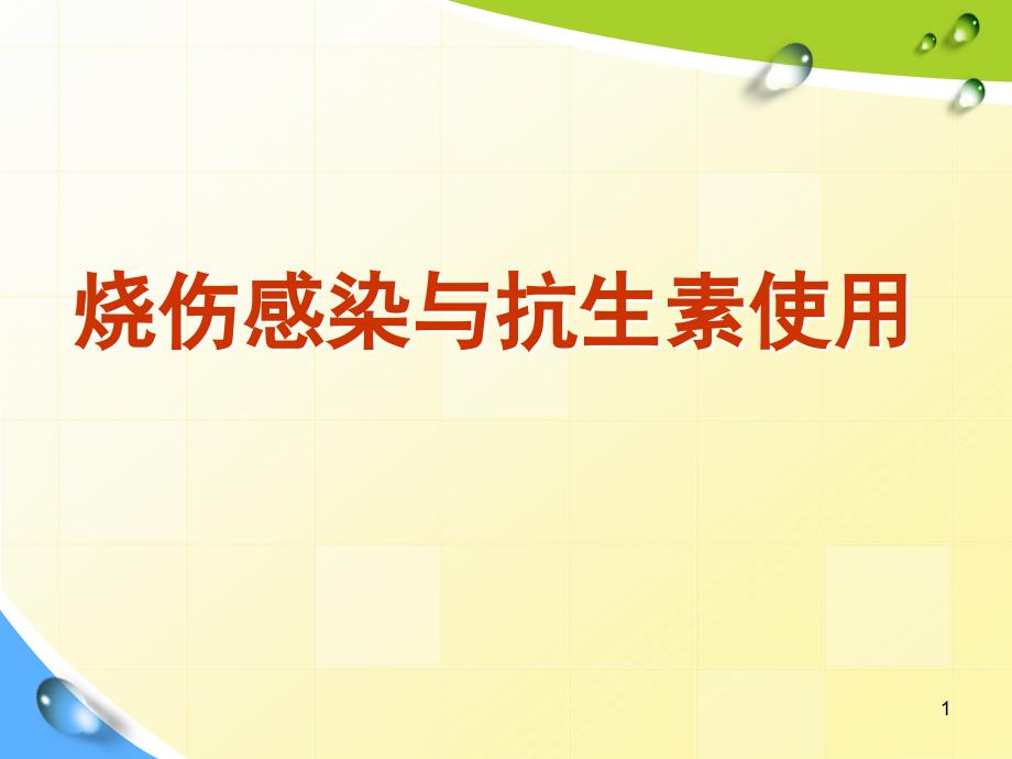 烧伤感染与抗生素使用ppt课件_第1页