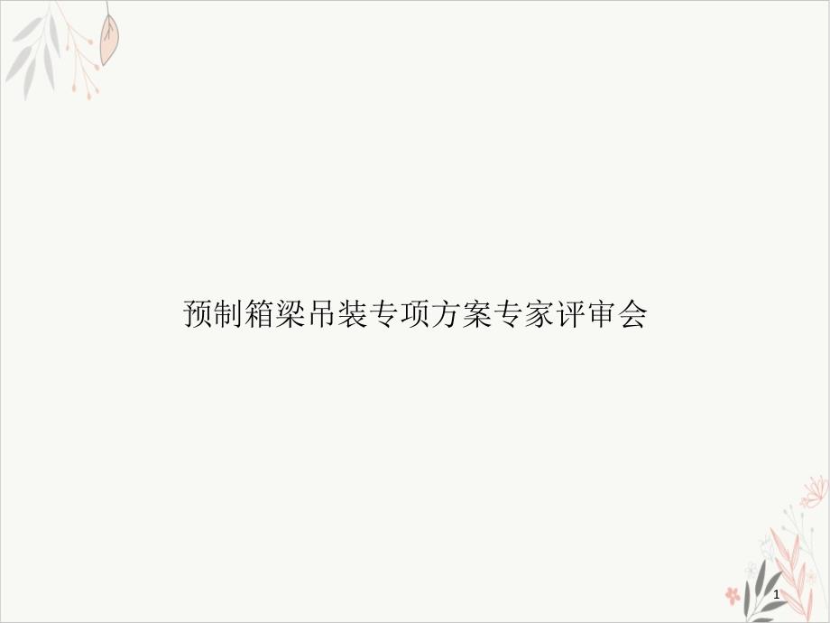 预制箱梁吊装专项方案专家评审会课件_第1页