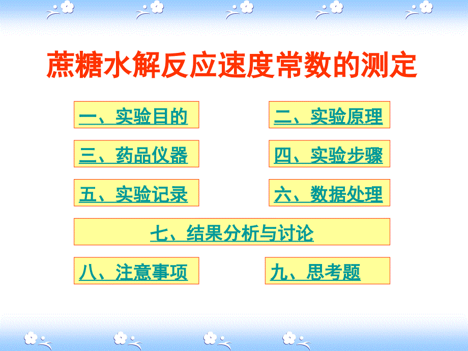 蔗糖水解反应速度常数的测定课件_第1页