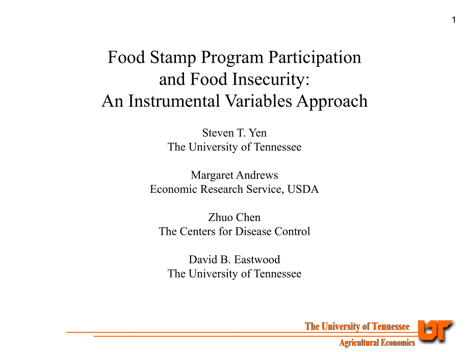 FoodStampProgramParticipationandFoodInsecurityA食品券计划的参与和粮食不安全_第1页