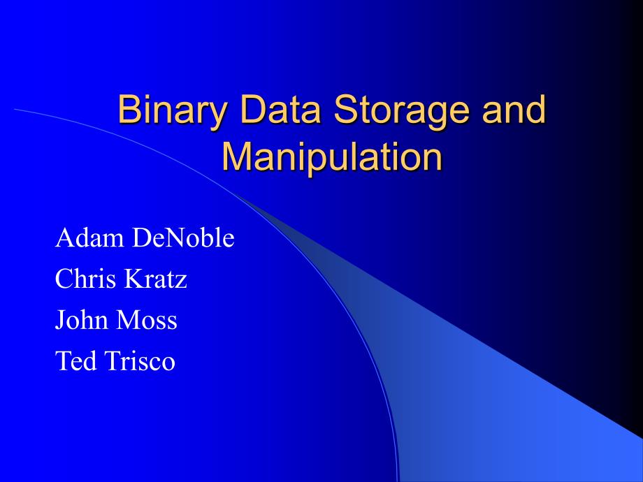 BinaryDataStorageandManipulation二进制数据的存储和操作_第1页