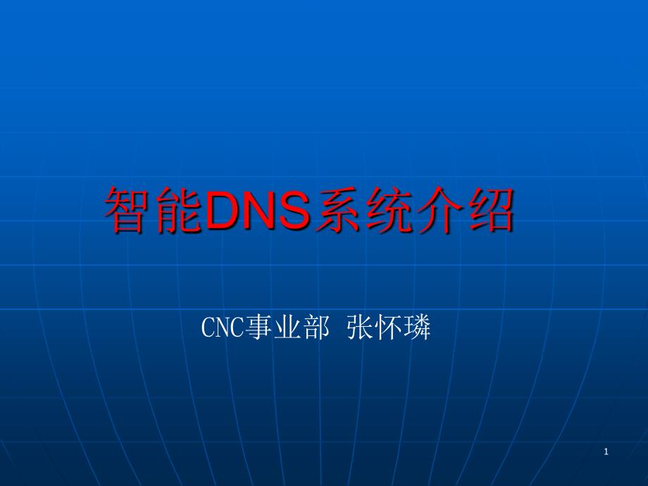 CNC-智能DNS系统介绍-张怀璘_第1页