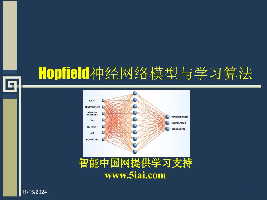 Hopfield神经网络模型与学习算法_第1页