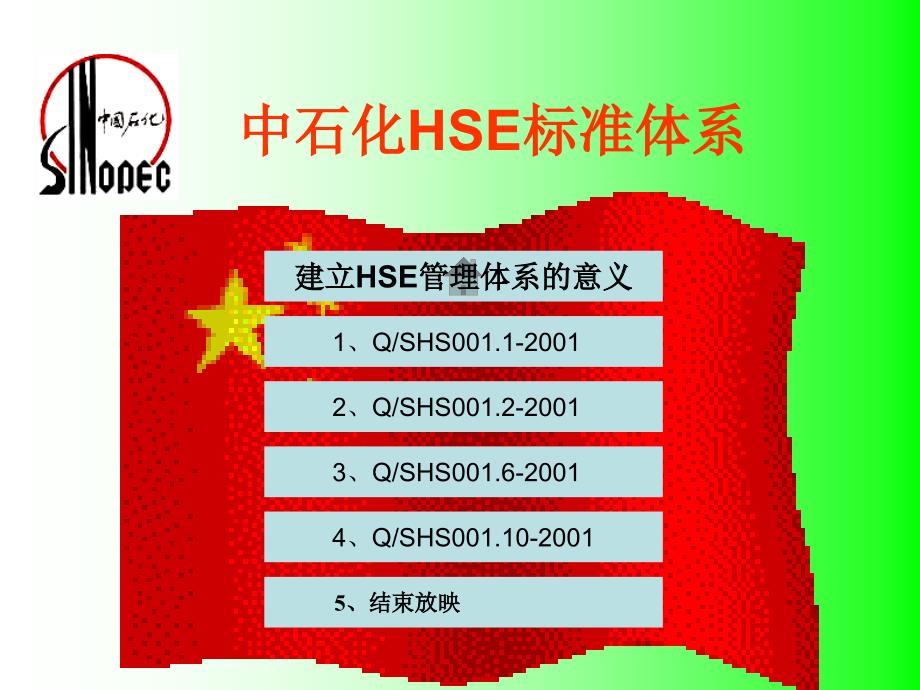 中国石化标准化之HSE标准体系_第1页