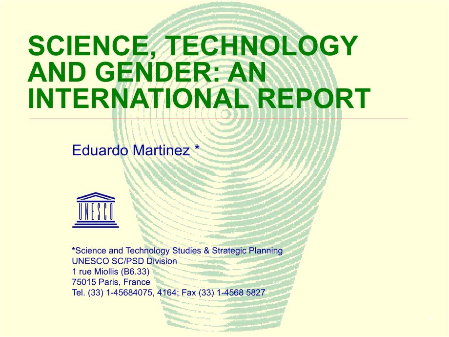 ScienceTechnologyandGenderanInternationalReport科学技术和性别的一份国际报告_第1页