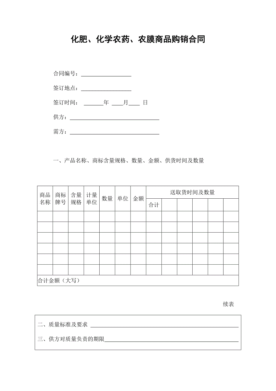 化肥、農(nóng)藥商品購銷合_第1頁