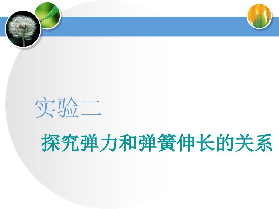 2020届高三物理一轮复习：实验二-探究弹力和弹簧伸长的关系课件_第1页