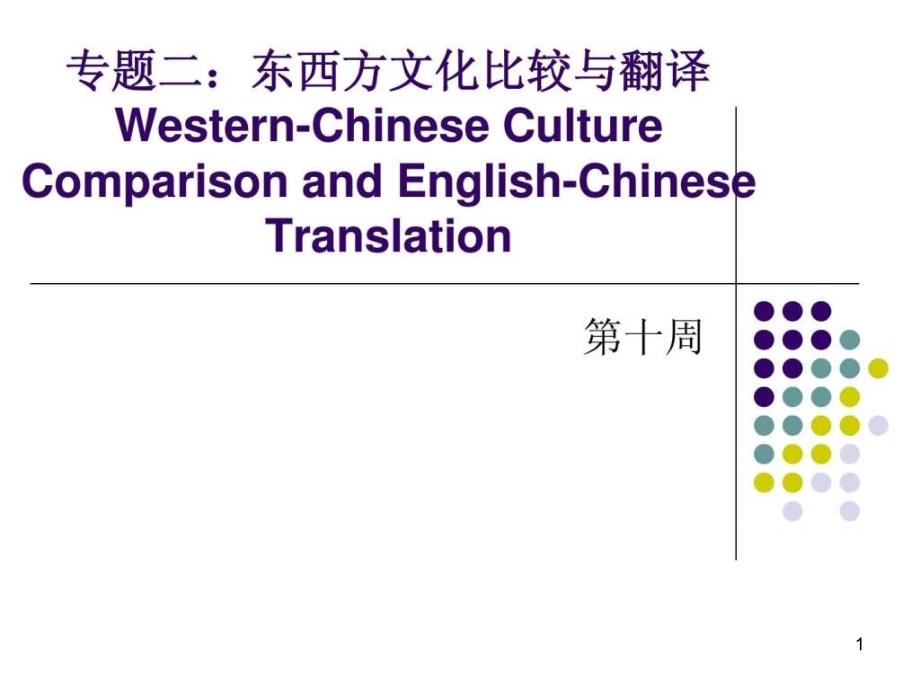 专题二-东西方文化比较与翻译课件_第1页