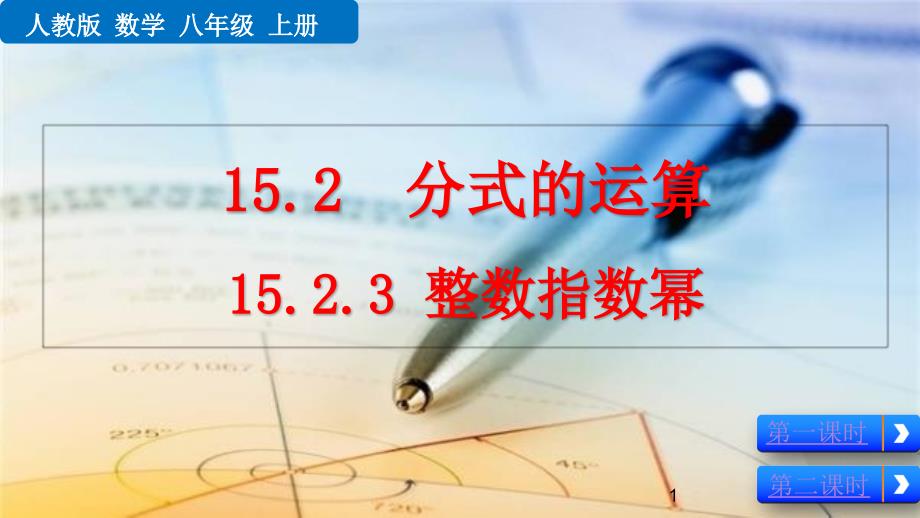 2020秋人教版初中数学八年级上册-1523-整数指数幂-优秀教学课件_第1页