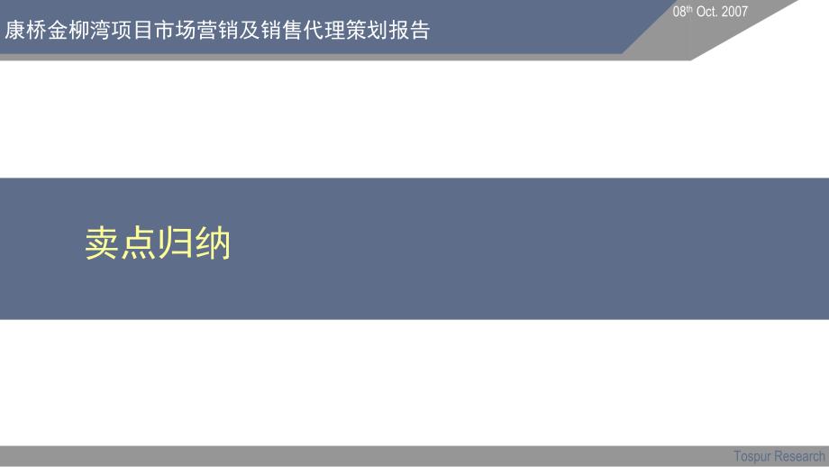 上海市康桥金柳湾项目卖点整合及销售策略报告课件_第1页