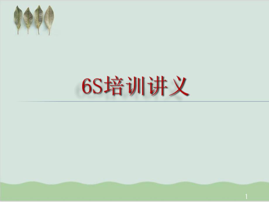 6S培训讲义课件_第1页