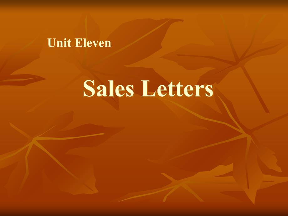 商务英语函电Unit 11 Sales Letter_第1页