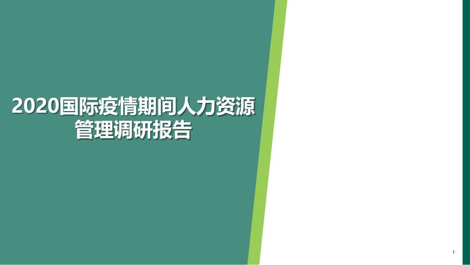 2020国际疫情期间人力资源管理调研报告课件_第1页