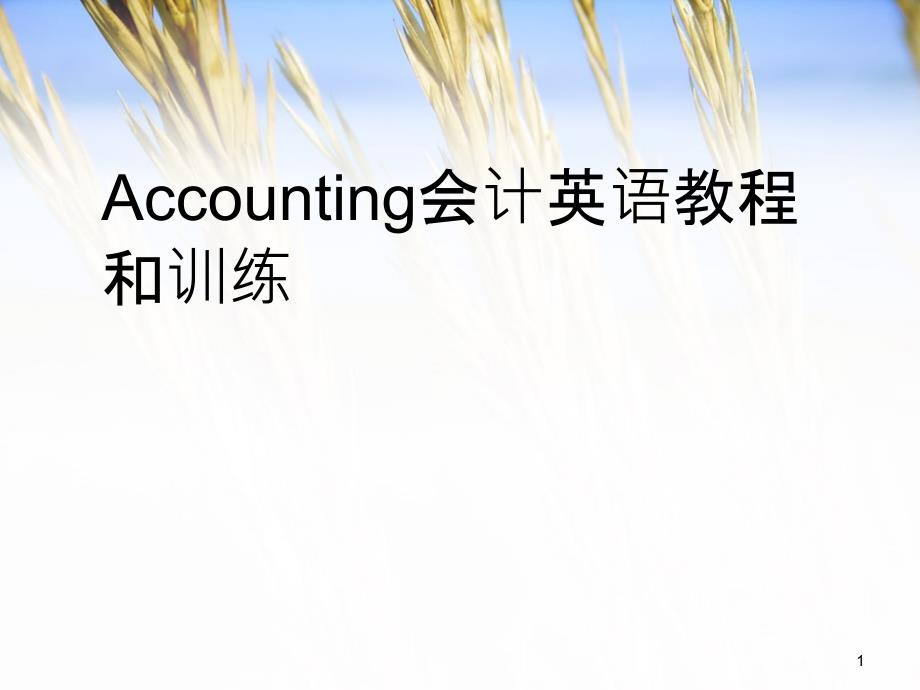 Accounting会计英语教程和训练课件_第1页