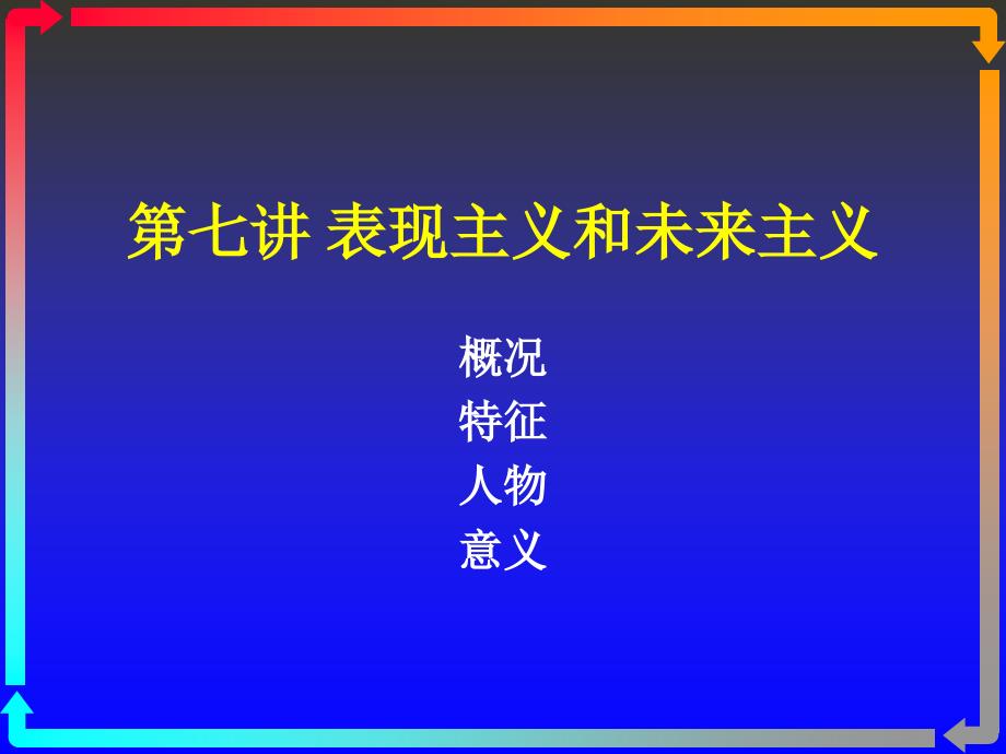 《现代艺术评论》课件第7讲 表现主义和未来主义_第1页