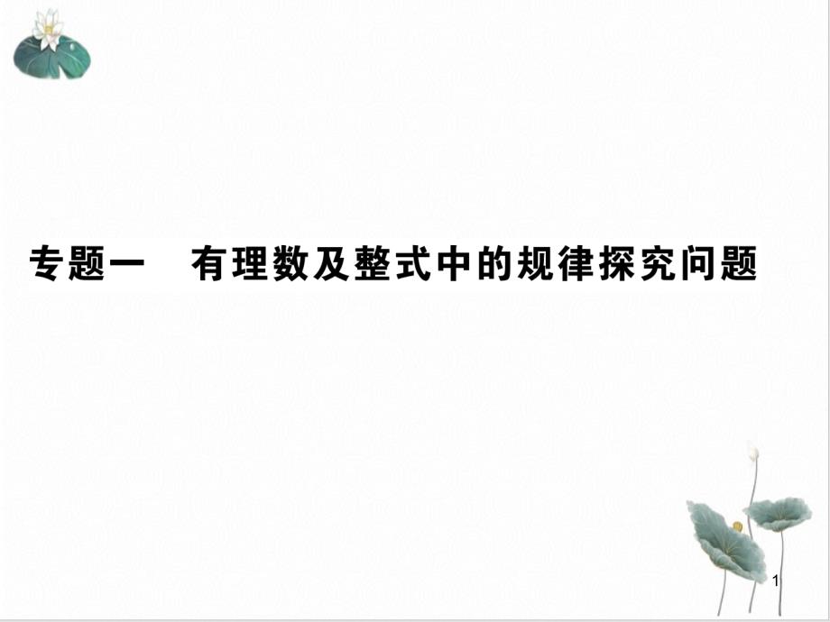 21有理数及整式中的规律探究问题-北师大版七年级上册数学练习课件_第1页