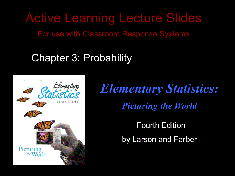 基础统计学ActiveLearningLectureSlidesChapter3Probability_第1页