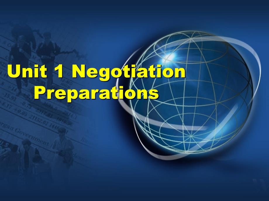 商务英语谈判unit 1 Negotiation Preparations_第1页