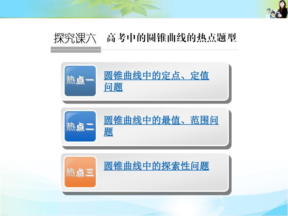 专题探究课-圆锥曲线问题中的热点题型课件_第1页