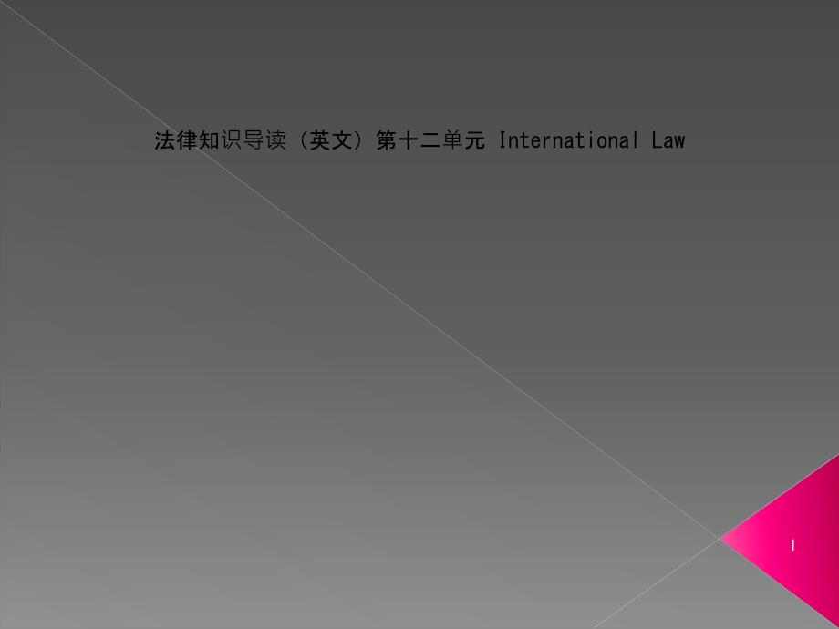 法律知识导读(英文)第十二单元-International-Law课件_第1页