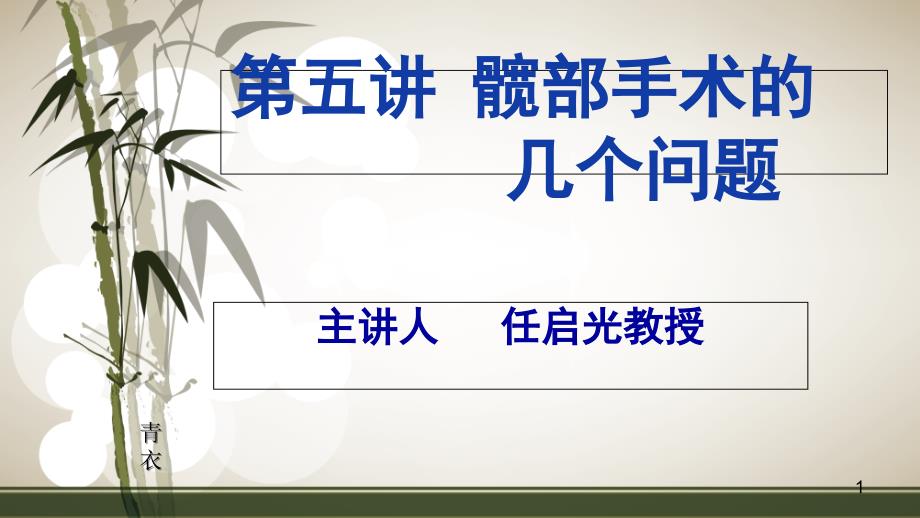 安医大一附院骨四 任启光教授 髋部手术的几个问题课件_第1页