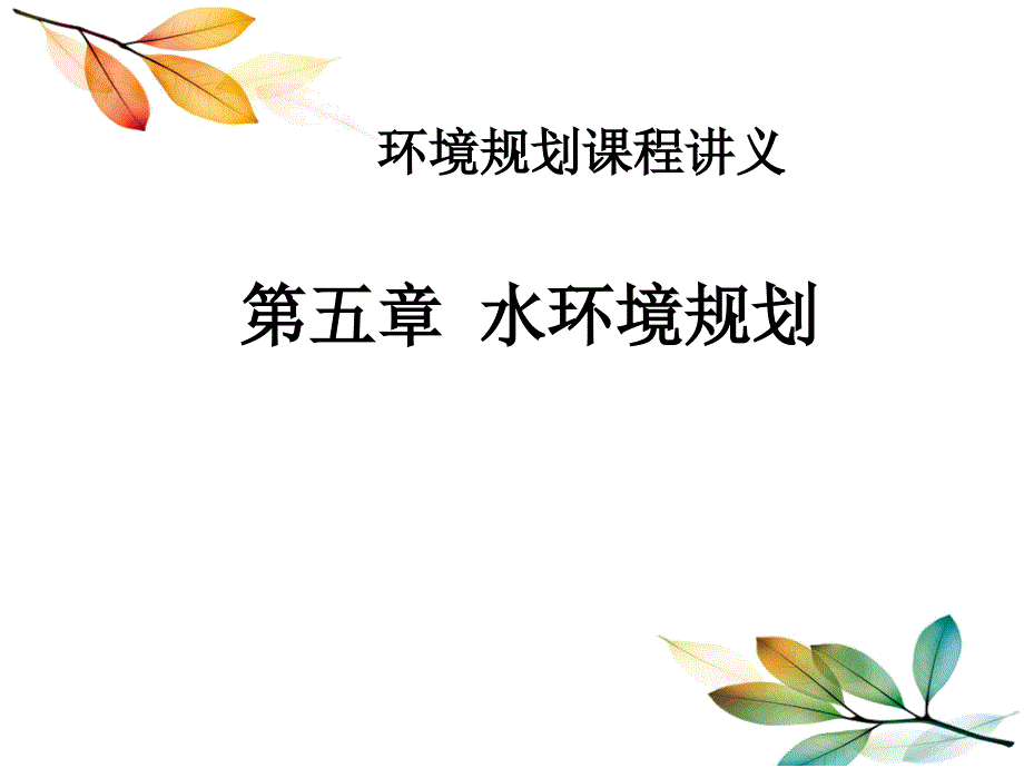 第五章水环境规划(必修)课件_第1页