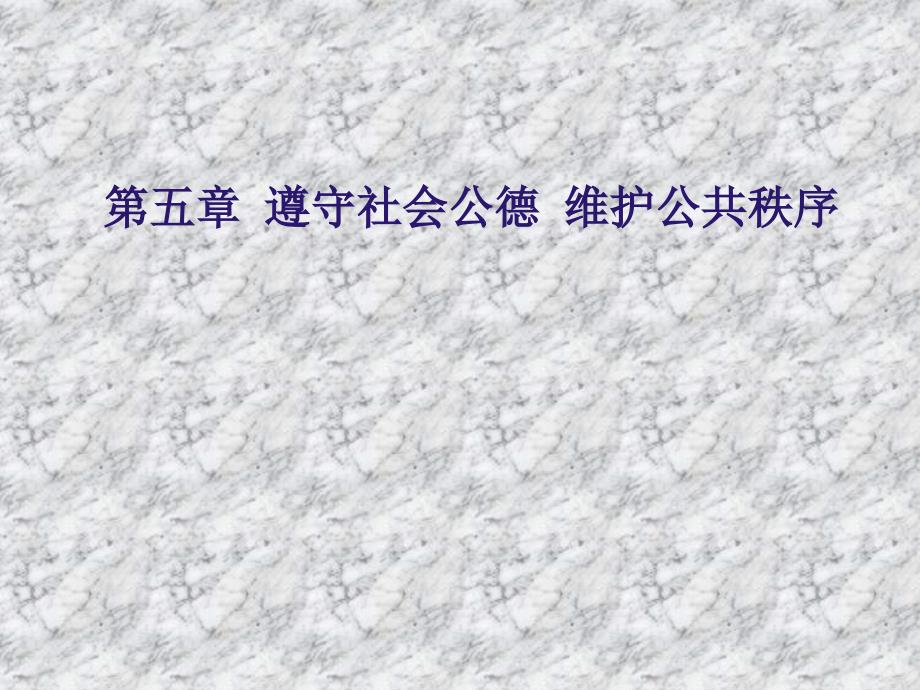 思想道德修养与法律基础第五章遵守社会公德维护公共秩序_第1页