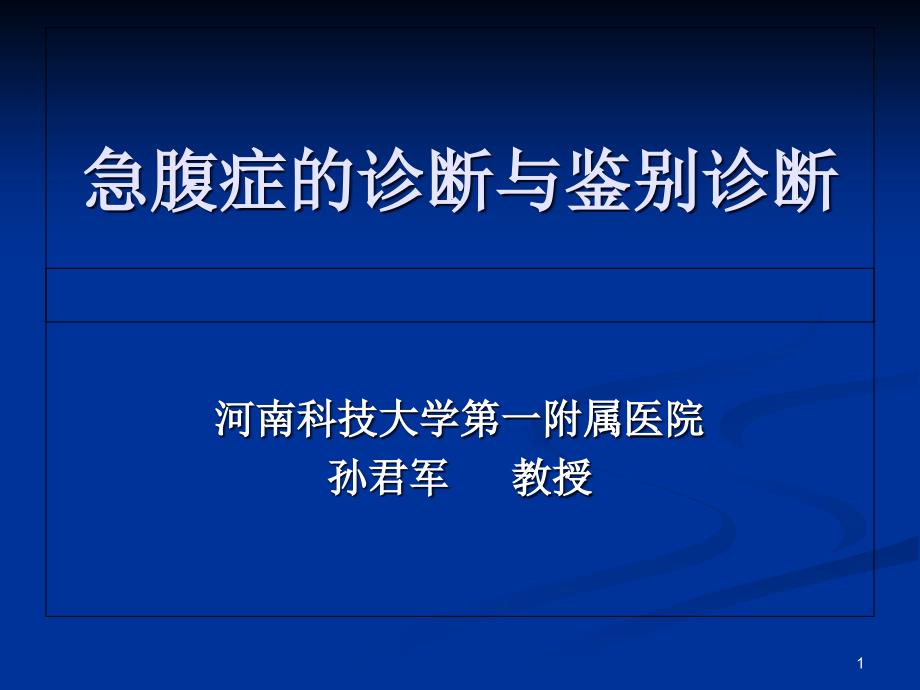 孫君軍-急腹癥-河南科技大學(xué)第一附屬醫(yī)院課件_第1頁