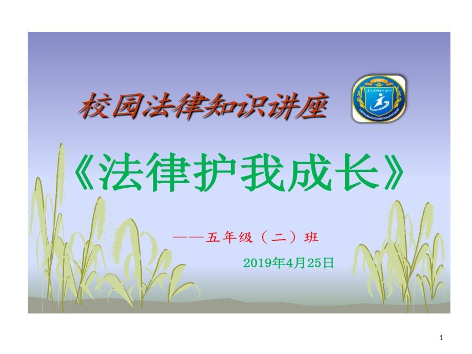 校园法律知识讲座法律护我成长未成年人保护法课件_第1页