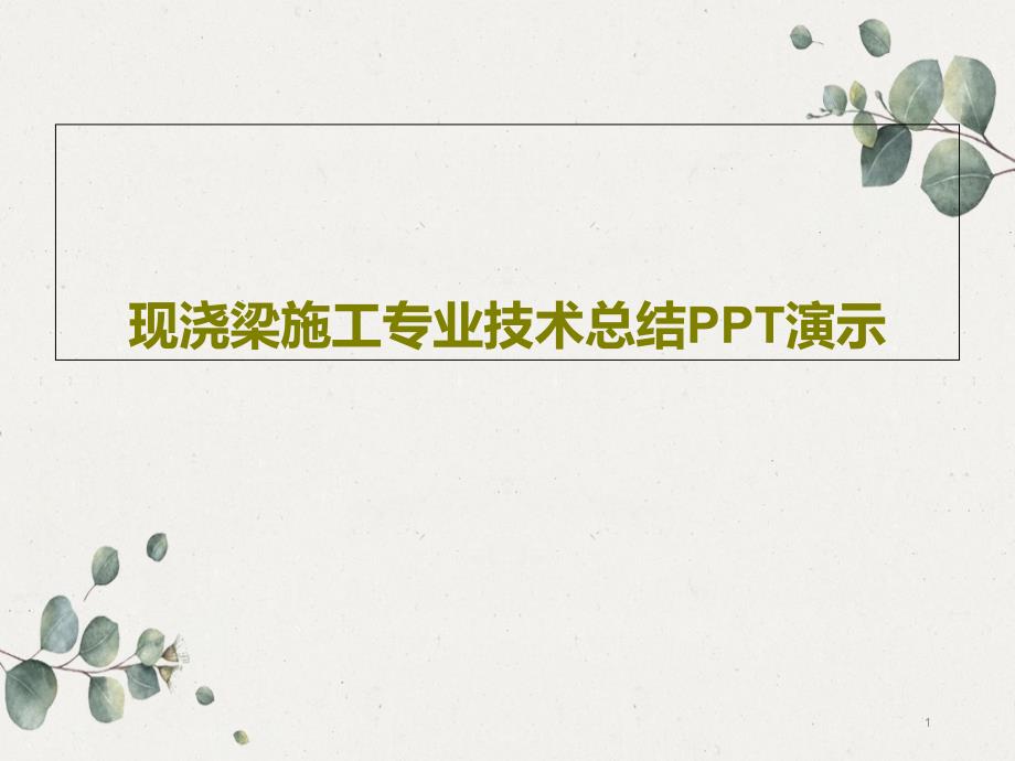 现浇梁施工专业技术总结演示40张课件_第1页