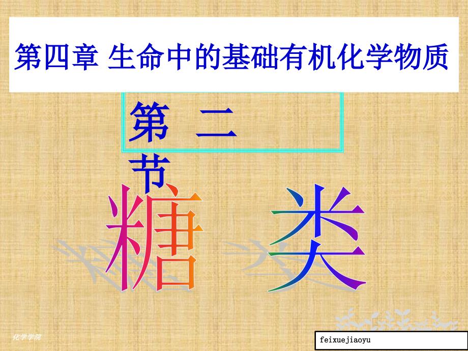 人教版高二化学选修五教学课件糖类(张)_第1页