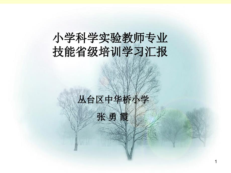 小学科学实验教师专业技能省级培训学习汇报课件_第1页